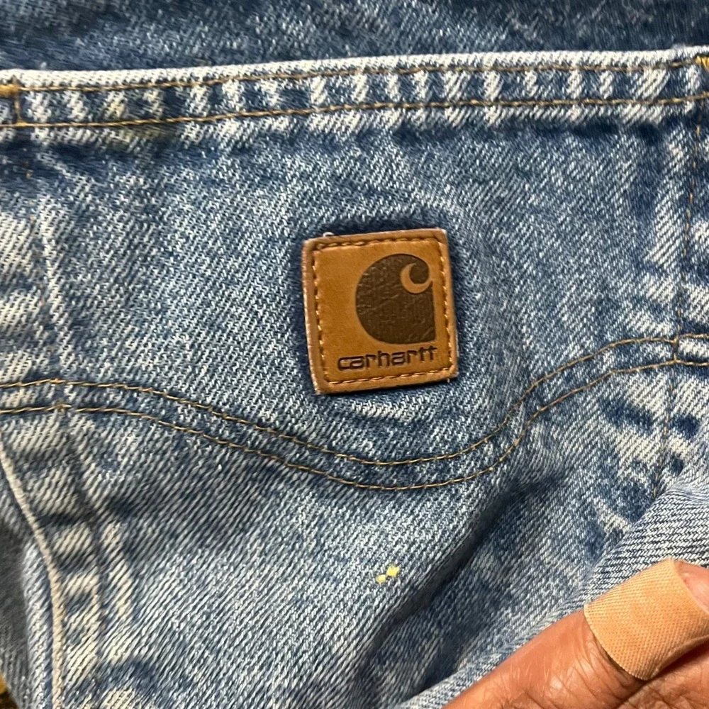 Carhartt Relaxed Fit Jeans Mens 34x32 Medium‎ Wash Blue Denim Straight Leg Pants
